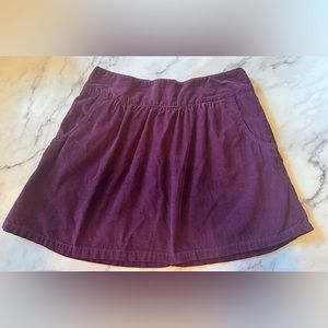 Purple Egg Plant Corduroy A Frame Skirt